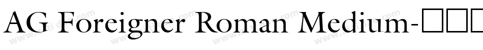 AG Foreigner Roman Medium字体转换